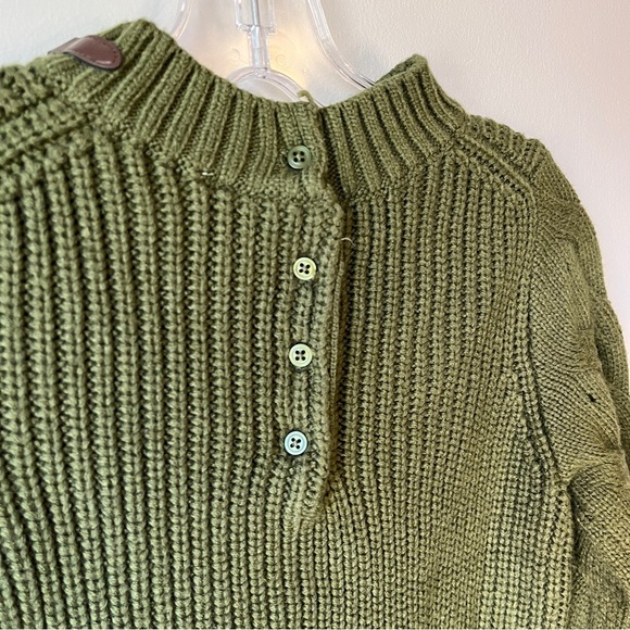 Janie and Jack Olive Green Knit Sweater with Buckle Detail - Picture 5 of 9